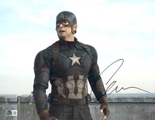 Chris Evans Signed Autograph Captain America 11X14 Photo BAS Beckett