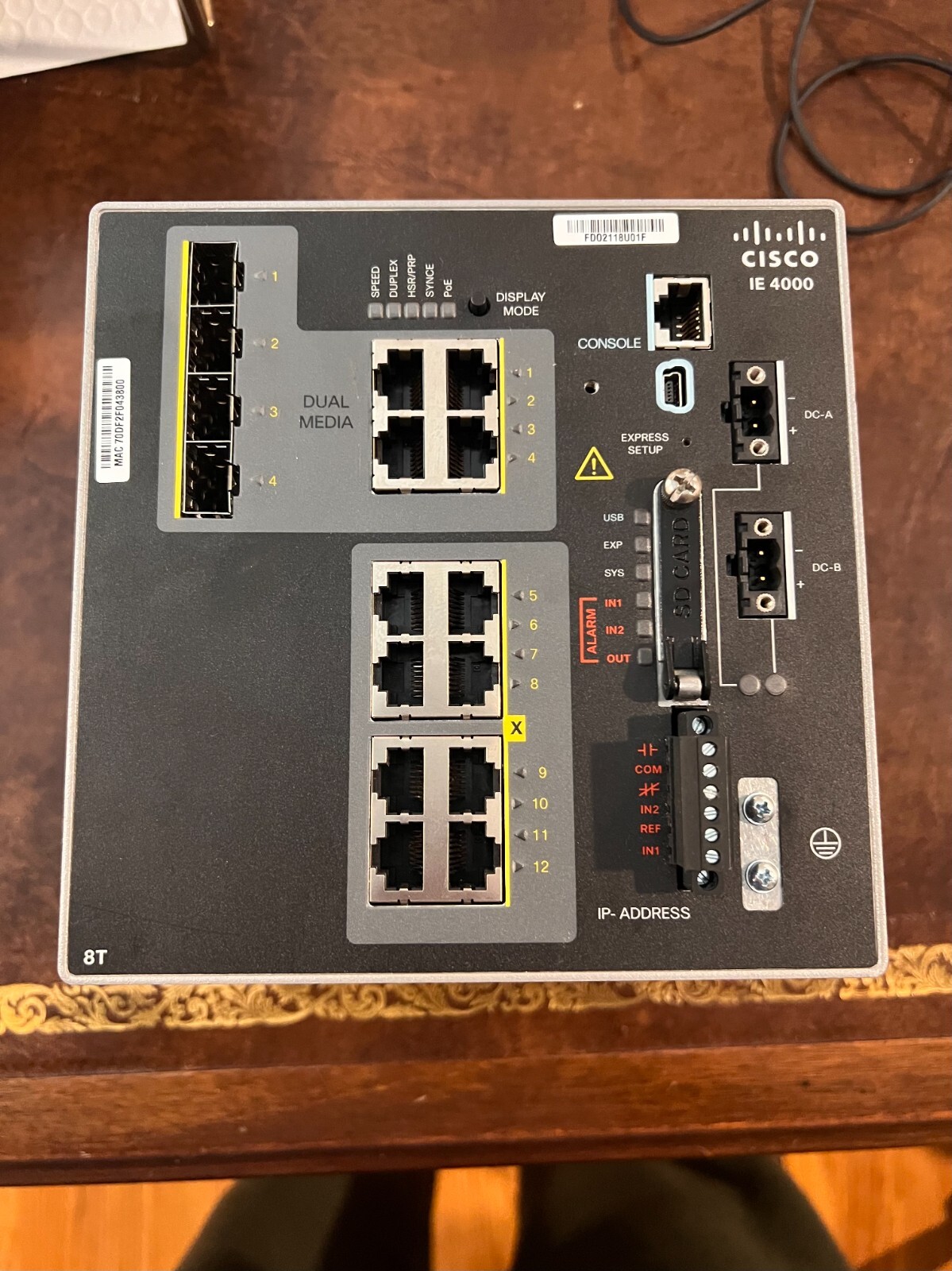 Cisco IE40008T4GE Industrial 4000 Series Switch 12 Ports