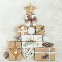 20 Servietten Tree Of Gifts Geschenke Pakete Baum Weihnachten Tischdeko 33X33Cm