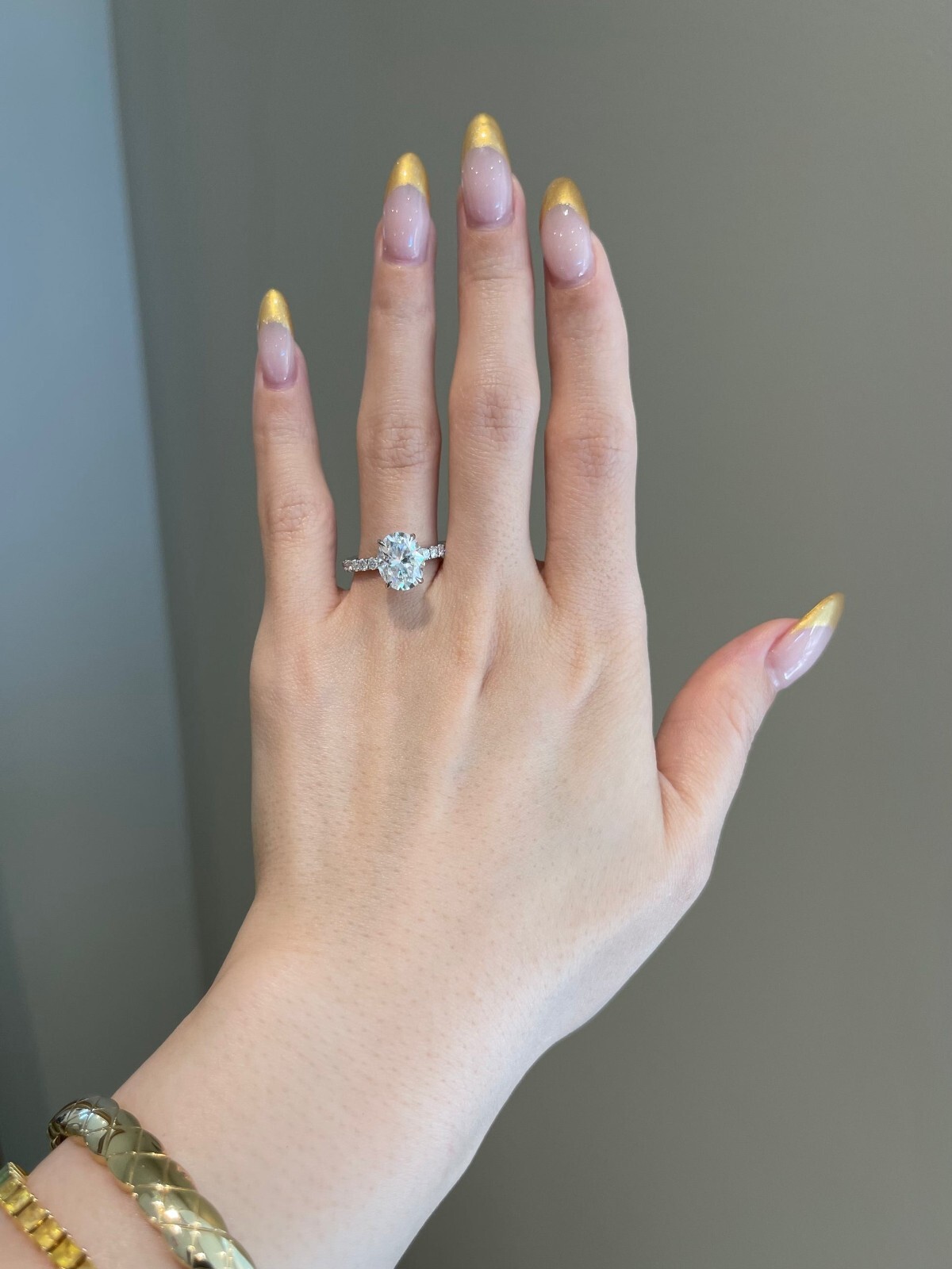 3 CT Oval & Round Simulated Moissanite Diamond 925 Sterling Silver Wedding Gift