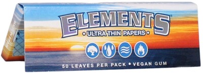 Elements 1 1/4 Ultra Thin Rice Rolling Papers NEW-NO Magnet 50/LVS Free Shipping