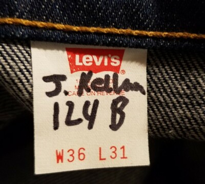 Vintage Levi's Orange Tab 517 20517-0217 Red Ink Bat Wing Care Tag