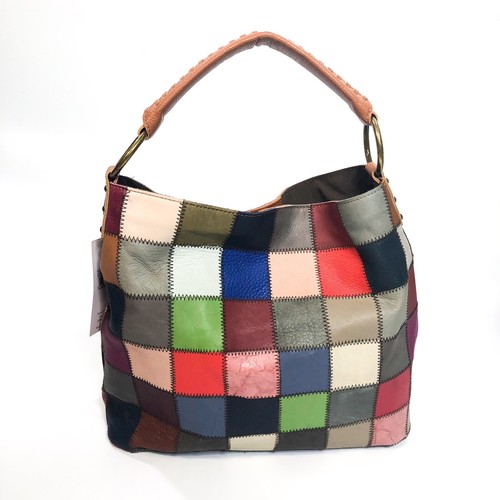 leather patchwork backpack