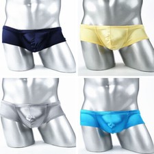 Men's Bulge Pouch Thong Waist Briefs Underwear Stretch Shorts Boxers Wet Look