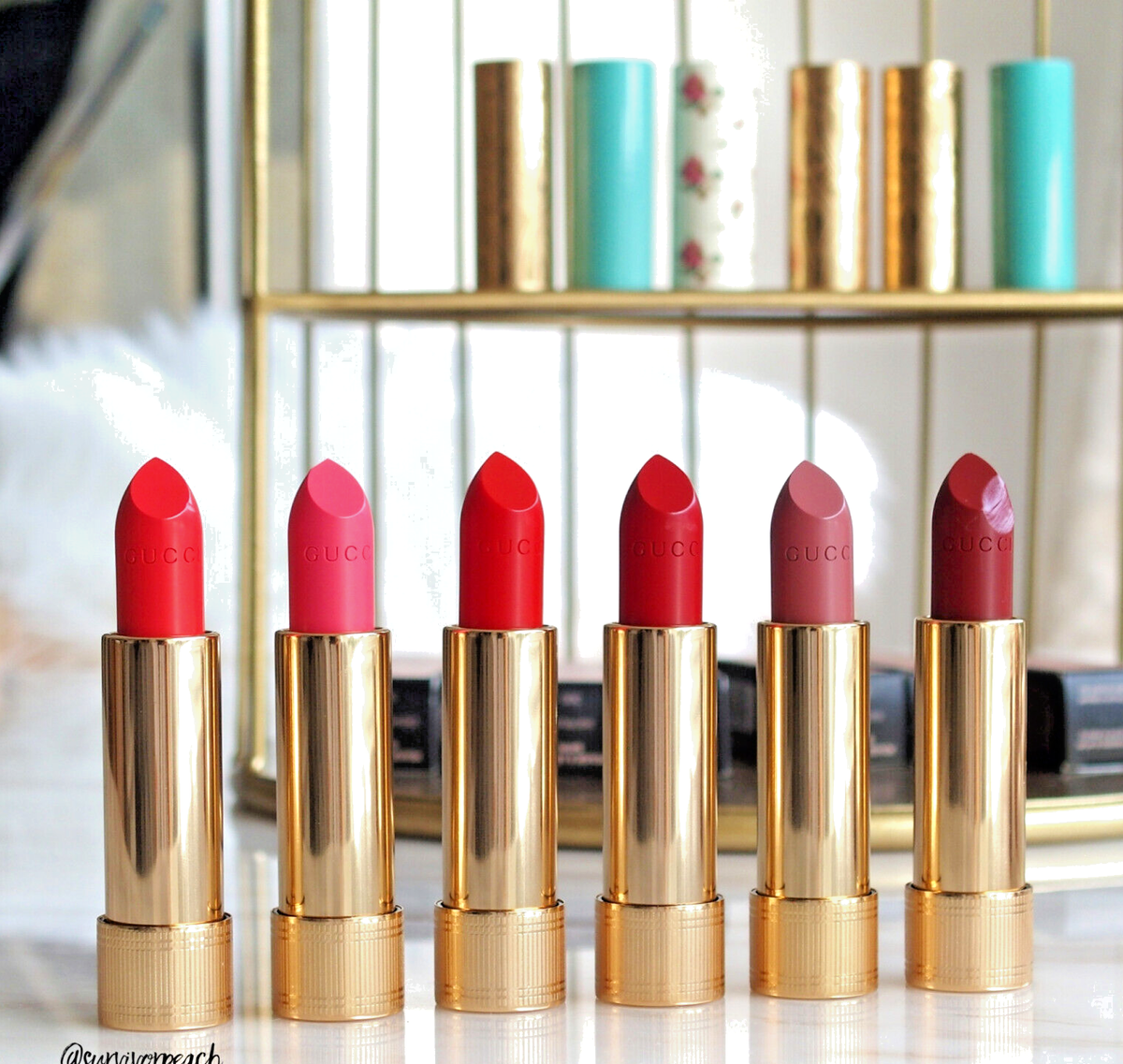 定価1本6600円！GUCCI Mat Lipstick set GUCCI Lipstick Trio Set Rouge de Beauté, Lévres Voile & Mat