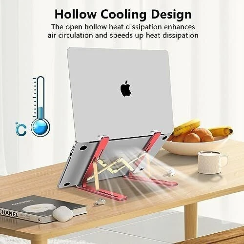Laptop Stand Computer Tablet Stand Adjustable Aluminum Foldable Portable Lapt...
