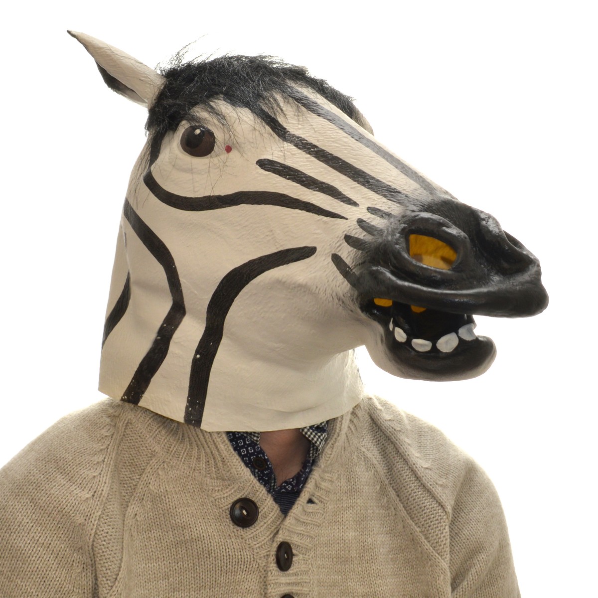 Latex Full Head Zebra Fancy Dress Stag Party Mask Animal Cosplay