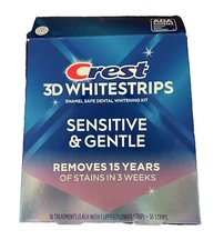CREST 3D SENSITIVE & GENTLE WHITESTRIPS 18TREATMENTS 36 STRIPS  EX 11/26