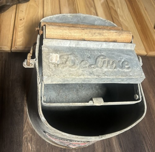 Deluxe Galvanized Wood Ringers Rollers Partial Label Rustic Condition Cabin Art - Picture 7 of 11