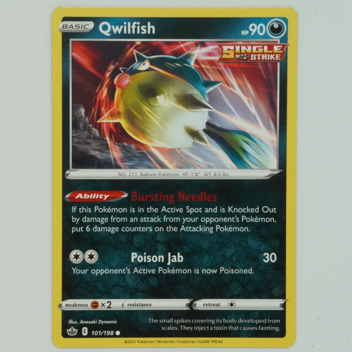 ポケモン - POKEMON AND ONE PIECE CARD Qwilfish 101/198 Common Chilling Reign Pokemon Card | eBay