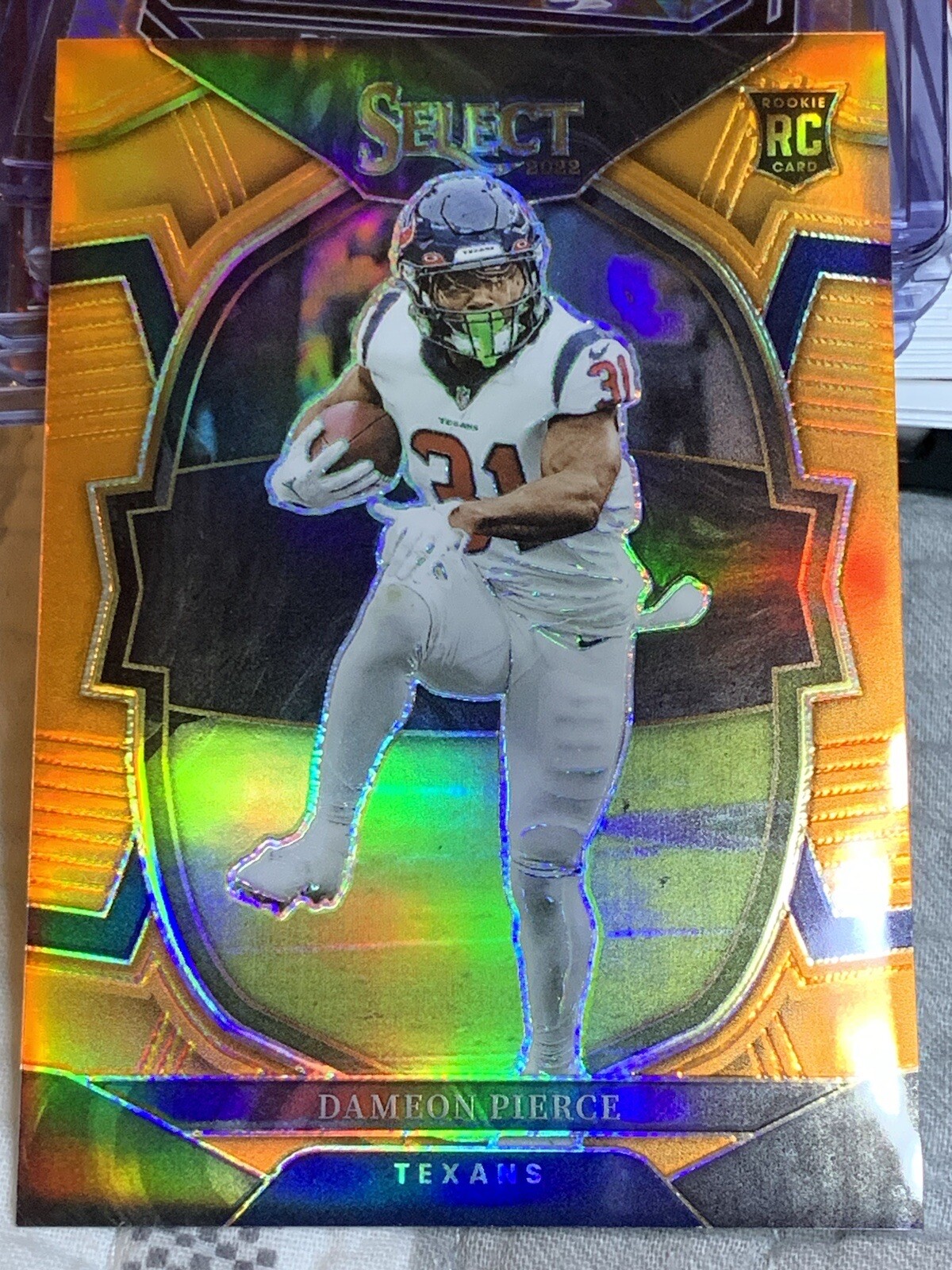 2022 Panini Select Concourse Orange Prizm 01/49 Dameon Pierce #47 Rookie RC