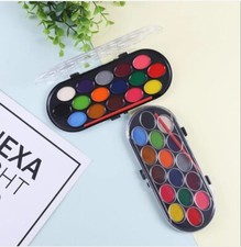 TAVOLOZZA  DIPINGERE 16 COLORI + PENNELLO x SCUOLA disegnare colorare acquarelli