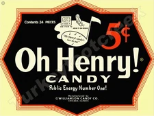 Oh Henry! Candy 18" x 24" Metal Sign