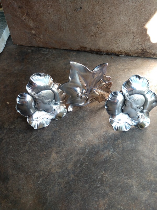 Set of three antique WMF 1900s menu holders
