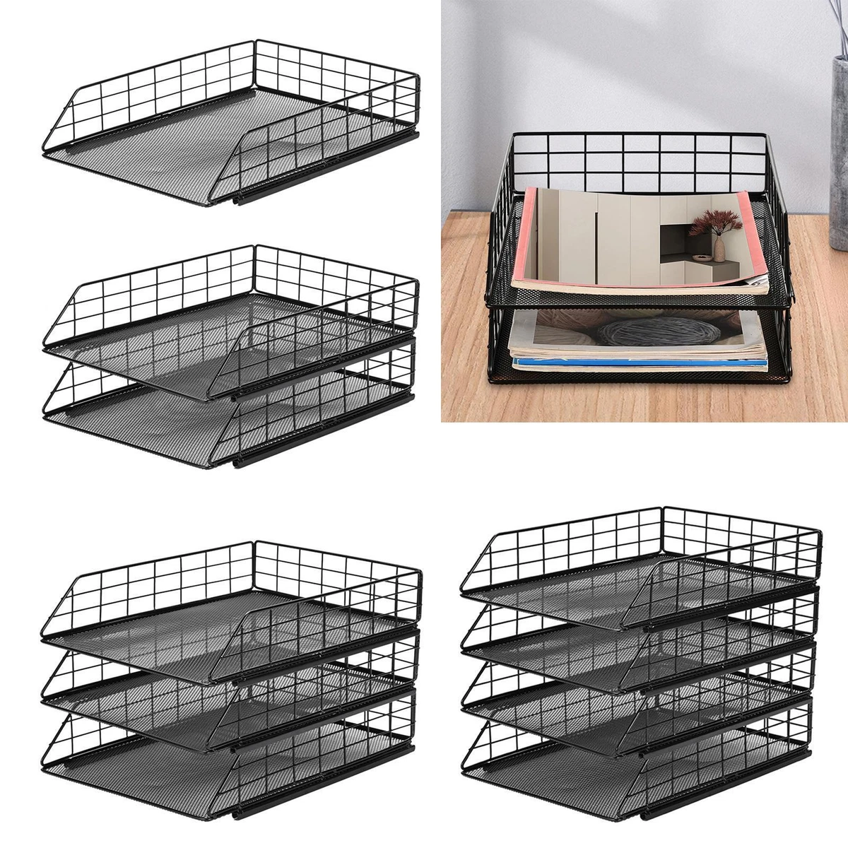 Stackable Desk Organizer File Holder File Rack Newspaper files Shelves Rack