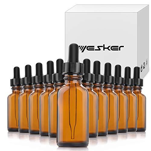 Amber Glass Bottles for Essential Oils with Glass Eye Dropper 60 ml (2oz) for...