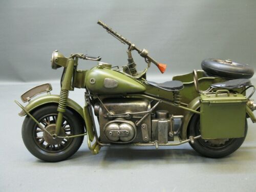 Blechmodell Militär Motorrad Modell mit Seitenwagen 35cm kein Blech Spielzeug - Bild 4 von 9