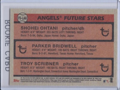 SHOHEI OHTANI ROOKIE CARD Angels Future Stars 2018 TOPPS RC