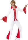 Super Trooper Costume Disco Trouper 1970s Mens Retro 60s 70s Red White Adult