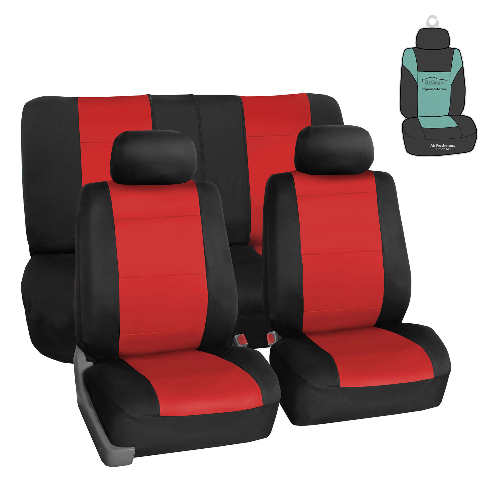 Full Seat Covers Set Covers Neoprene for Auto Car SUV Coupe Red w/ Gift
