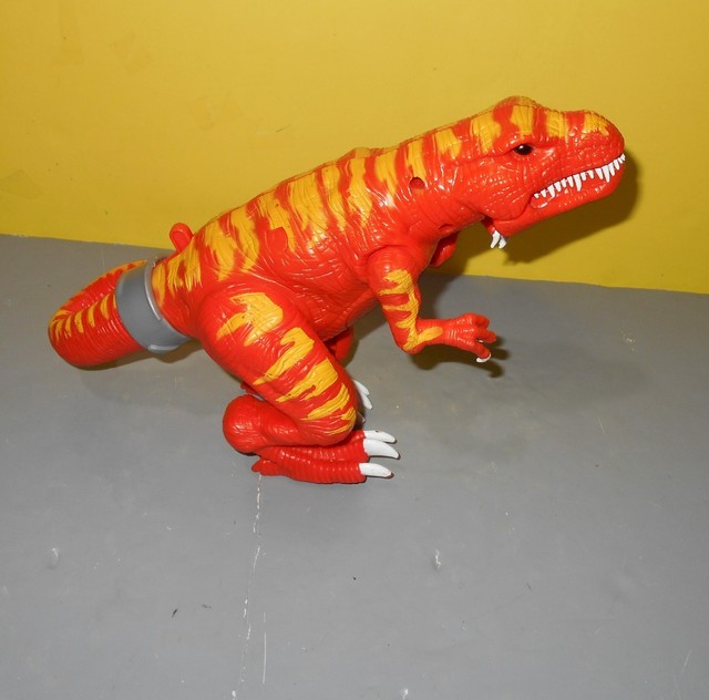 Electronic Roaring Allosaurus Dinosaur Orange & Red Flames Action Figure | eBay
