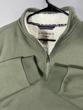 BC Clothing Mens Sweater Large Green Sweatshirt Waffle Fleece Lined Heritage