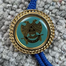 Shriners 32nd Spes Mea In Deo Bolo Tie - Refer To Pictures!