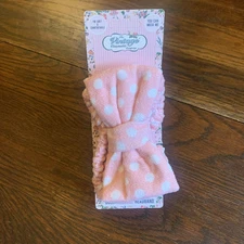 The Vintage Cosmetic Company  Dolly Make-Up Headband Pink & White Polka Dot NEW