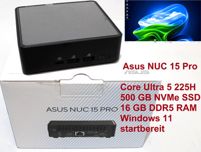Asus NUC 15 Pro Mini PC Intel Core Ultra 5 225H NUC15CRK 500 GB SSD 16 GB DDR5 *