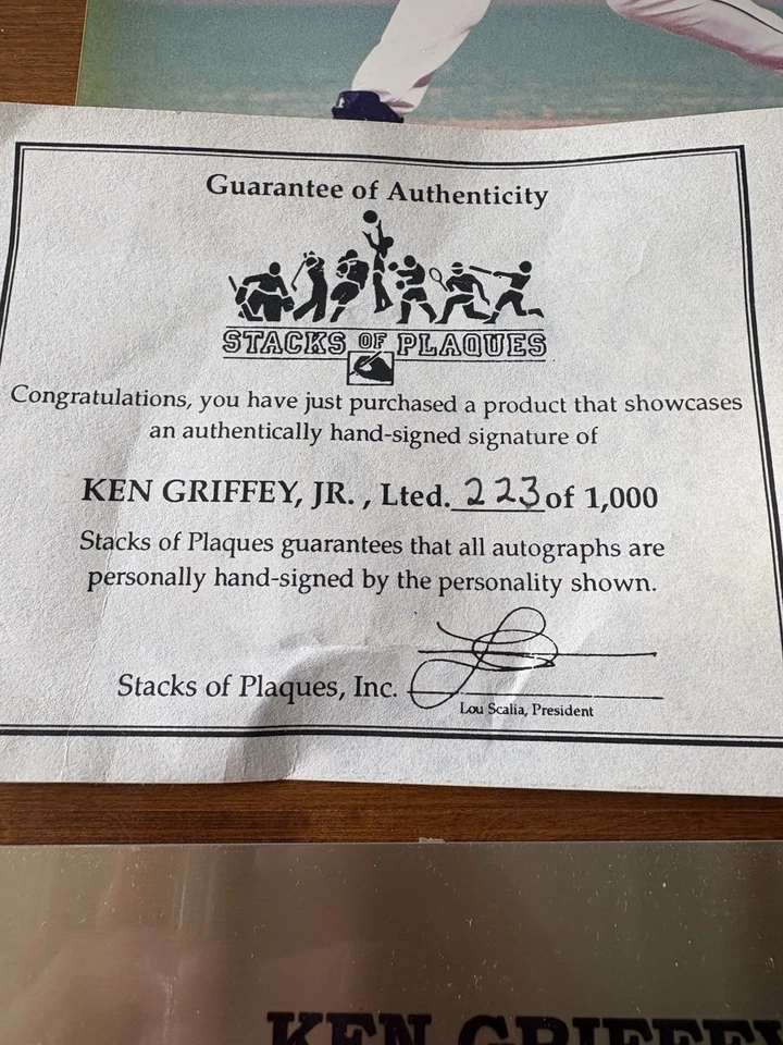 Ken Griffey Jr. Signed Autographed American League Baseball Ball COA w/ Photo - Image 4 of 4