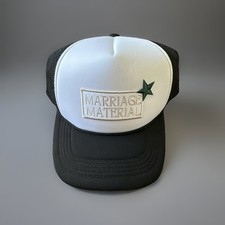 Fun  Marriage Material  Bridal Party Bachelorette Bachelor Trucker Hat Custom