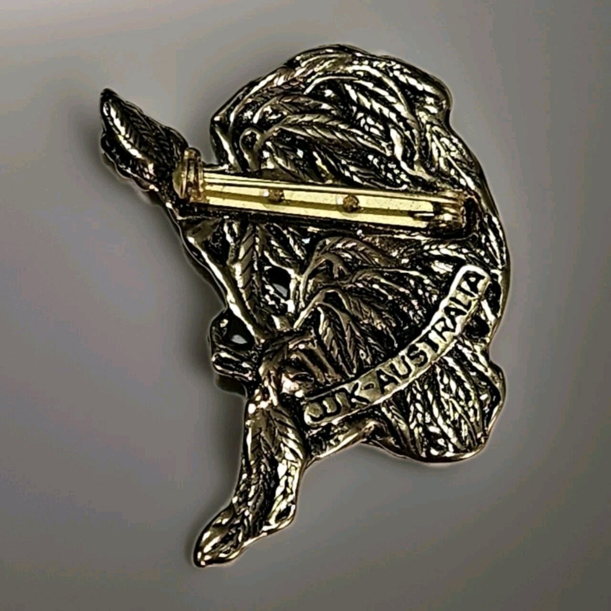 Vintage J.J.K. AUSTRALIA KOALA Brooch BRONZE Guilded Gold Signed