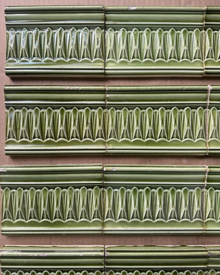 20 德国 - 古董艺术 NOUVEAU MAJOLICA BORDER 瓷砖 C1900 — 第 2/4 张图片