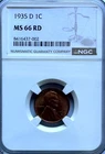 1935-D Lincoln Wheat Penny , MS 66 RD NGC, NR