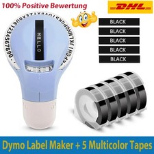 DYMO Omega Präge-Beschriftungsgerät +5 x Schriftband 9mm Embossing Label Maker