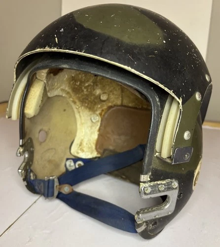 Vintage US Military HGU-26/P Flight Helmet Dual Visor Camo Vietnam Era Pilot