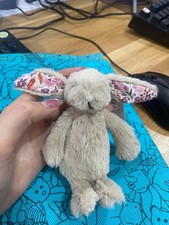   Jellycat Beige Bunny Blossom Floral Plush Keychain Bag Charm NWT Collectible