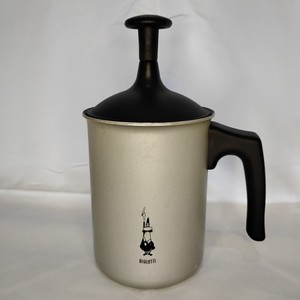 Bialetti Tuttocrema Manual Milk Frother Gray Black Stovetop Non Stick Italian