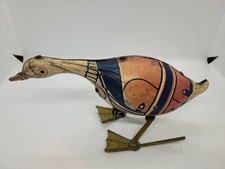 NICE Vintage 1920'S UNIQUE ART TIN LITHO WIND UP  GOBBLING GOOSE