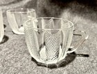 Deco MCM Vintage Ribbed Pressed Glass Punch Bowl with 10 Cups and Ladle Rest — photo 3