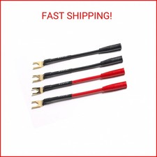 U Type Spade Plug to Female Banana Jack Audio/Video Adapter, 4mm Banana Jack Fem