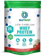 BioTrust Low Carb Lite, Grass-Fed Whey Protein Isolate Strawberries 12.8oz