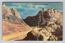 Badlands National Monument, Scenic Dillon Pass, Series #209, Vintage Postcard