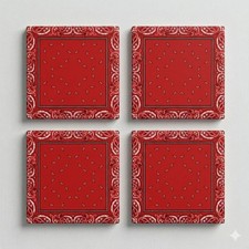  pannelli fonoassorbenti decorativi fantasia bandana rossa