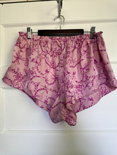Intimately Free People Pink/Purple Floral Satin Sleep Shorts Elastic Waist S