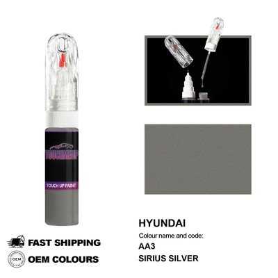 Ausbesserungslackstift für HYUNDAI SIRIUS SILVER AA3 Brush Fix Kit Kratzer Ch...