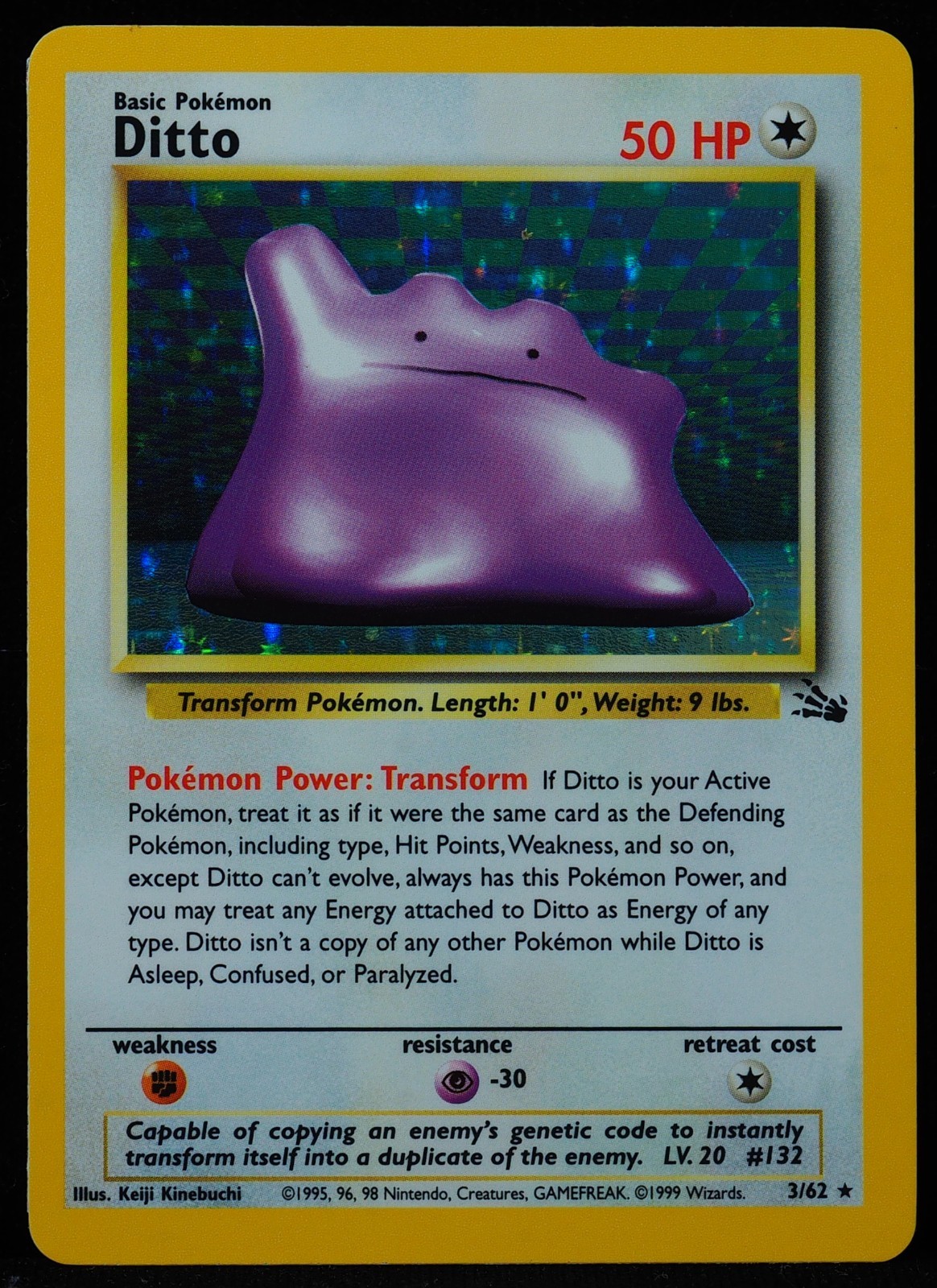 Ditto #3/62 Mint! Pokemon Card
