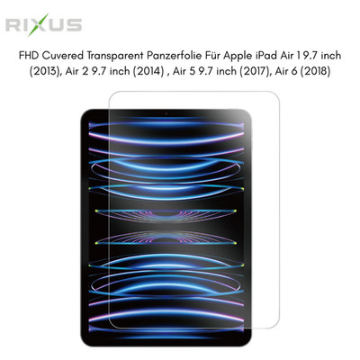 Rixus Panzerfolie Schutzglas FHD Komplett Für Apple iPad Air 1 2 4 5 6 9  9,7zol