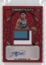 2024 Obsidian Rookie Jersey Electric Etch Red Flood KJ Simpson Jr #239 Auto 0j5i
