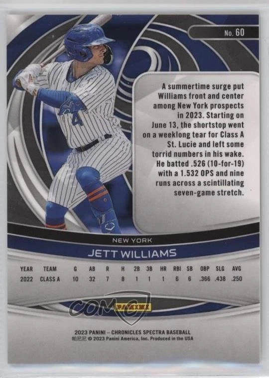 2023 Panini Chronicles Spectra Jett Williams #60 - Image 2 of 2